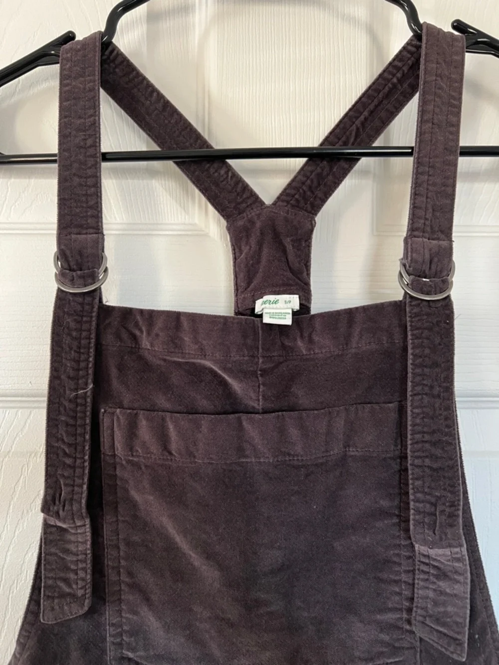 Aerie Velour Overalls in Deep Brown/Plum - Casual Everyday Jumpsuit - Picture 2 of 6